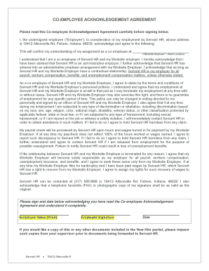 Servant HR Employee Enrollment Packet