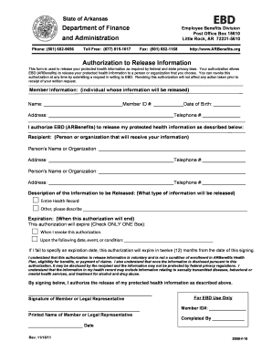 Arkansas Authorization to Release Information