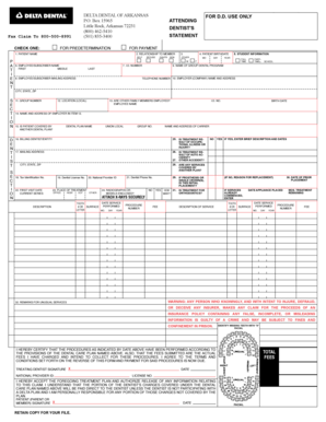Delta Dental Arkansas Predetermination for Payment Form