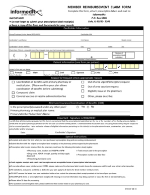 Member Reimbursement Claim Form