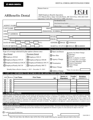 Dental Enrollment/Change Form
