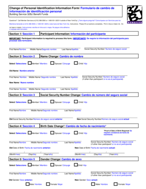 Change of Personal Identification Information Form