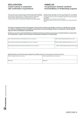 Declaration of Joint Custody