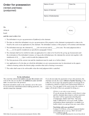 Order for Possession (Rented Premises)