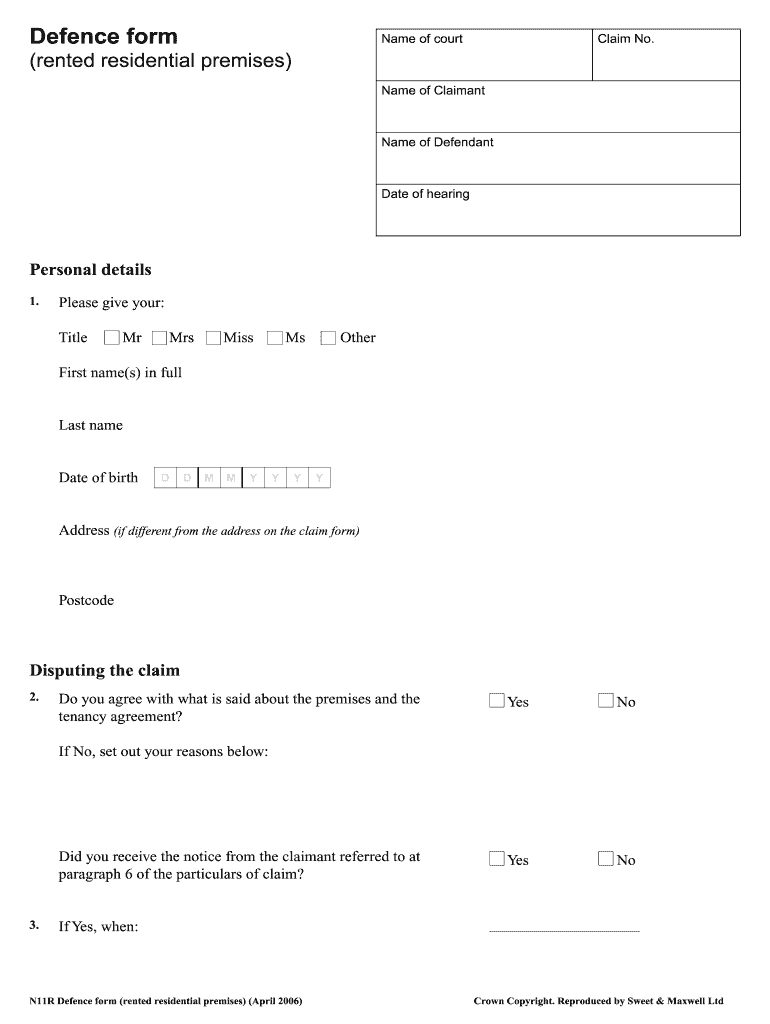 county court defence template Preview on Page 1