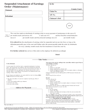 Suspended Attachment of Earnings Order