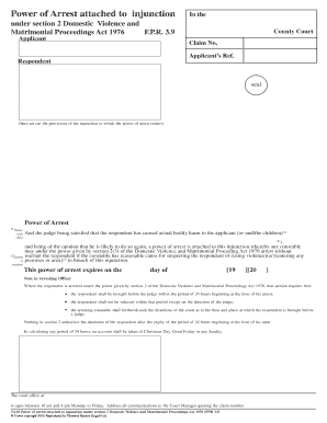 Power of Arrest Attached to Injunction