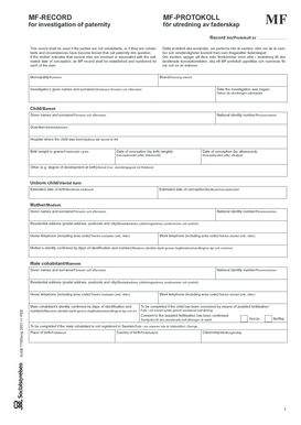 Swedish Paternity Investigation Record