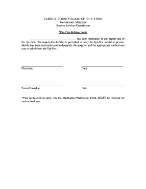 Epi-Pen Release Form