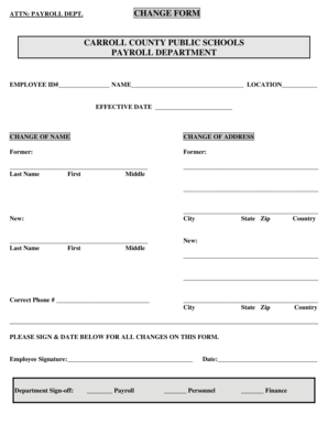 Employee Change Form