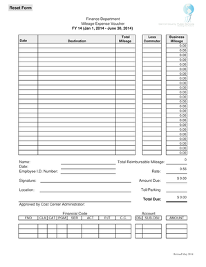 Mileage Expense Voucher