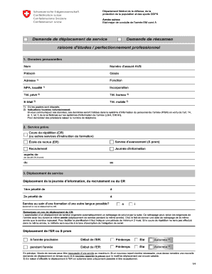 Demande de déplacement de service