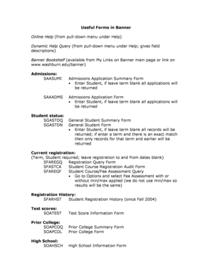 Banner Student Information Forms