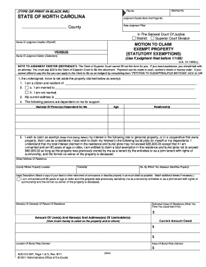 Motion to Claim Exempt Property