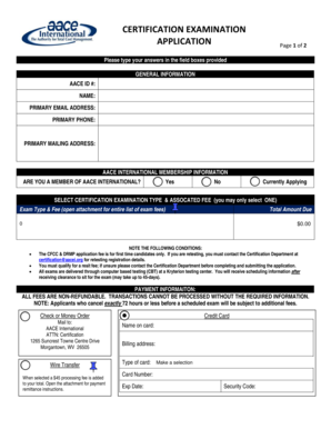 Certification Examination Application