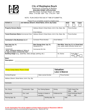 Building Permit Application