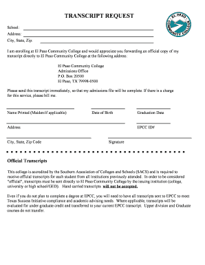 Transcript Request Form