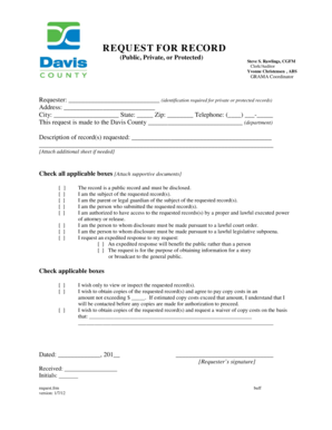Davis County Record Request Form