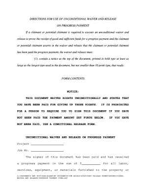 Unconditional Waiver and Release on Progress Payment