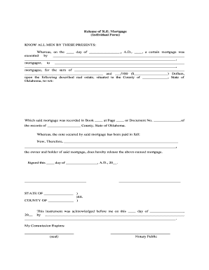 Release of Real Estate Mortgage