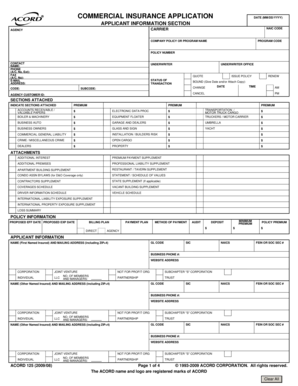 Commercial Insurance Application Form