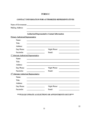 Government Authorized Representative Contact Form