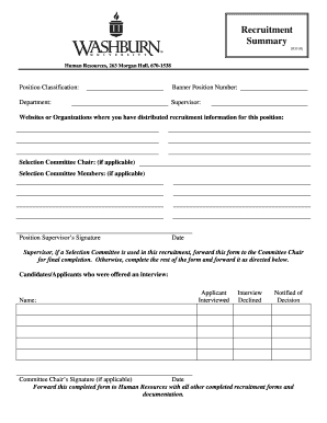 Recruitment Summary Form