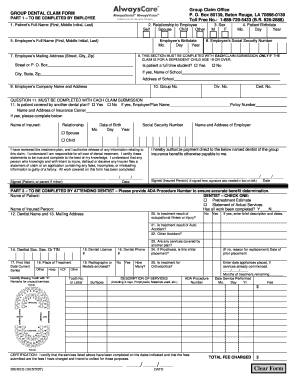 Group Dental Claim Form