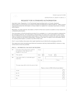 Deprivation of Liberty Form No. 4