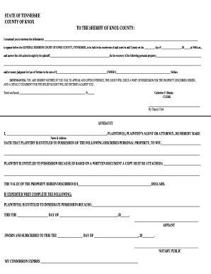 Tennessee Summons for Civil Action