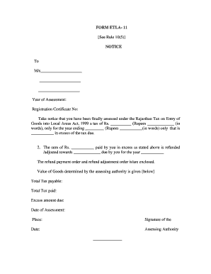 Rajasthan Tax Entry Notice