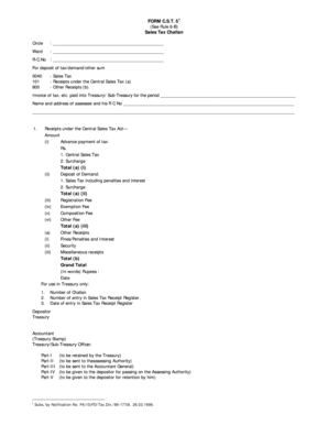 Sales Tax Challan Form C.S.T. 51
