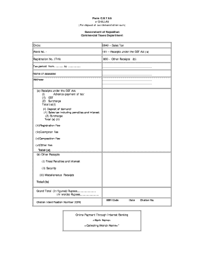Rajasthan CST5A e-Challan Form