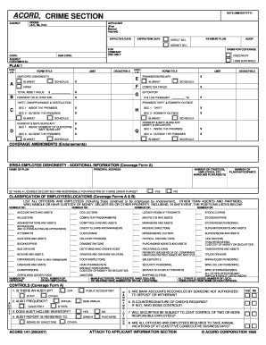 ACORD 141 Crime Section Application