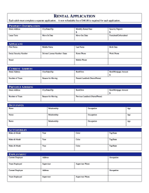 Rental Application Form