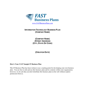 IT Business Plan Template. IT Business Plan