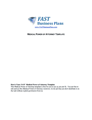 Medical Power of Attorney Template