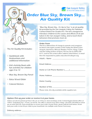 Air Quality Kit Order Form