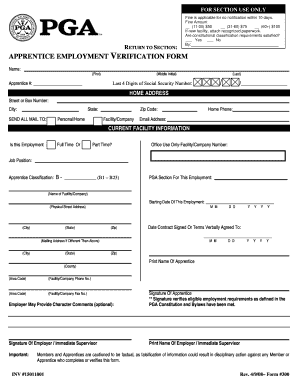 Apprentice Employment Verification Form