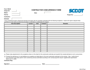 Contractor Concurrence Form