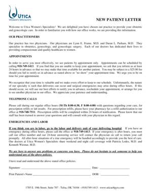 New Patient Letter and Forms
