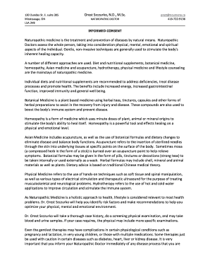 Naturopathic Medicine Informed Consent Form