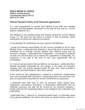Patient Payment Policy and Financial Agreement