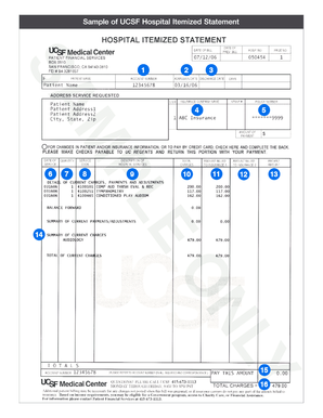 UCSF Hospital Itemized Statement