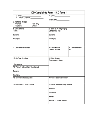 ICD Complaints Form