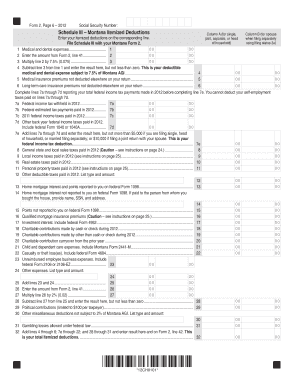 Montana Form 2 Schedule III Itemized Deductions
