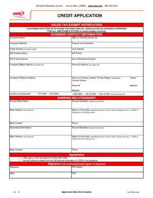 CDW Credit Application