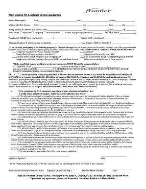 West Virginia Tel-Assistance Lifeline Application