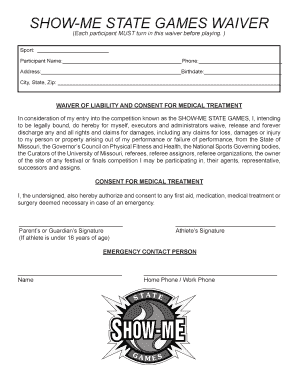 Show-Me State Games Waiver