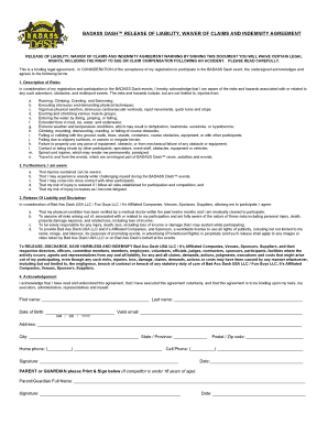 BADASS Dash Release of Liability Waiver
